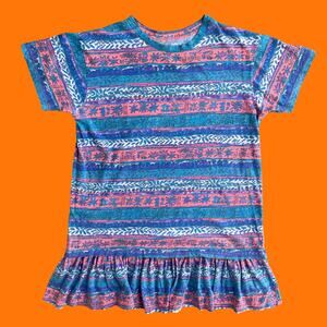 80's 90's vintage ocean pacific 100% cotton boxy mini dress MEDIUM